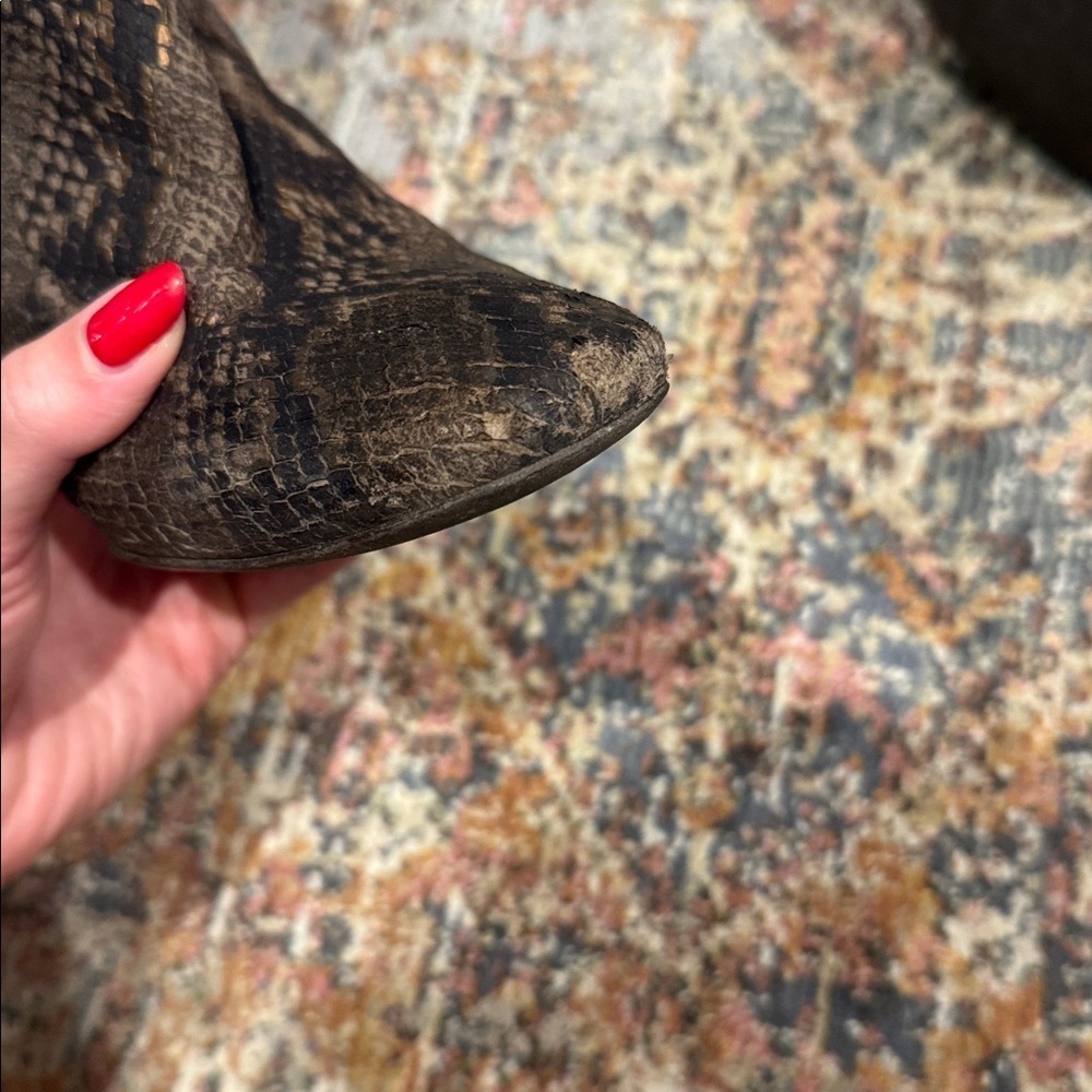 Free People Nolita Brown Snakeskin Booties, EU 41, US 9.5 - Picture 7 of 9